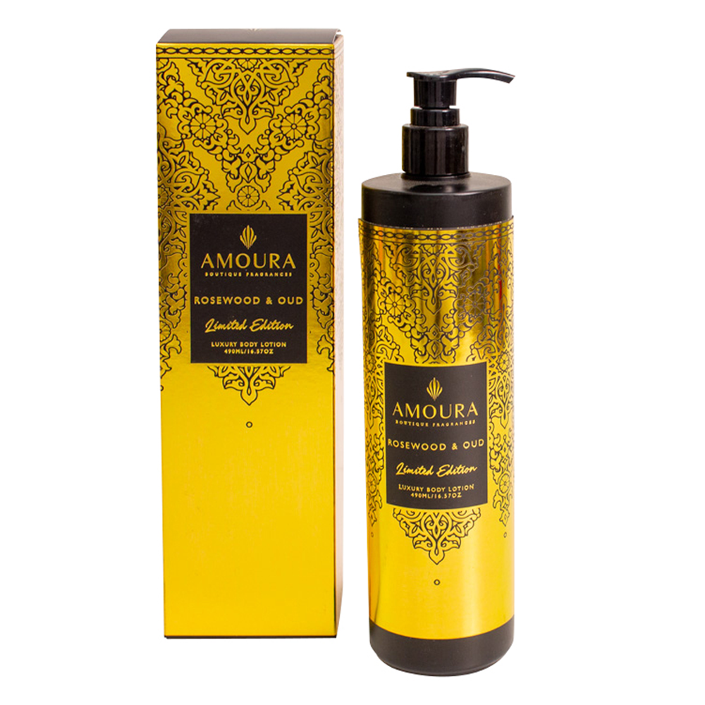 AMOURA BODY LOTION - ROSEWOOD & OUD 490ML
