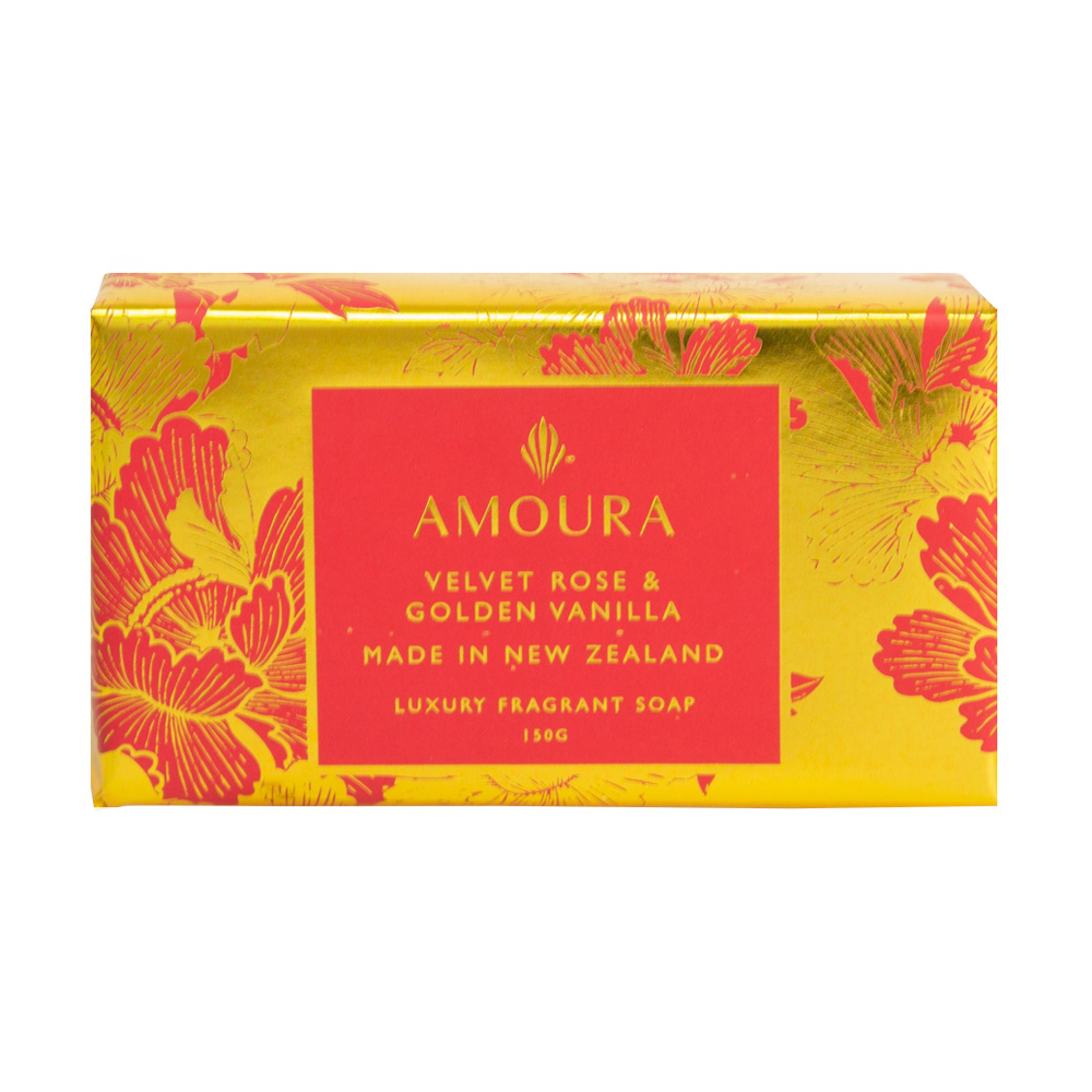 AMOURA LUXURY SOAP - VELVET ROSE & GOLDEN VANILLA 150G